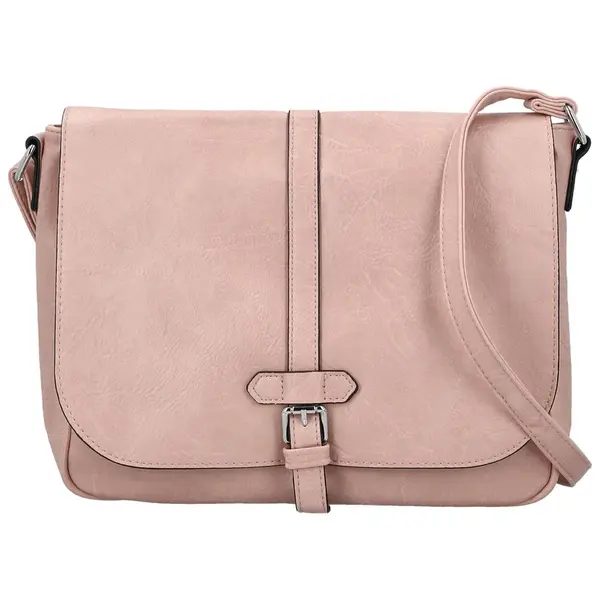 Trendy dámská koženková crossbody kabelka Relinda, světle růžová