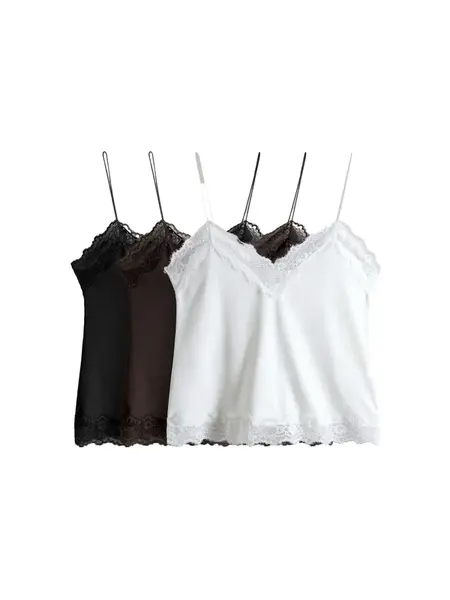 The Set Top  hnedá / čierna / biela