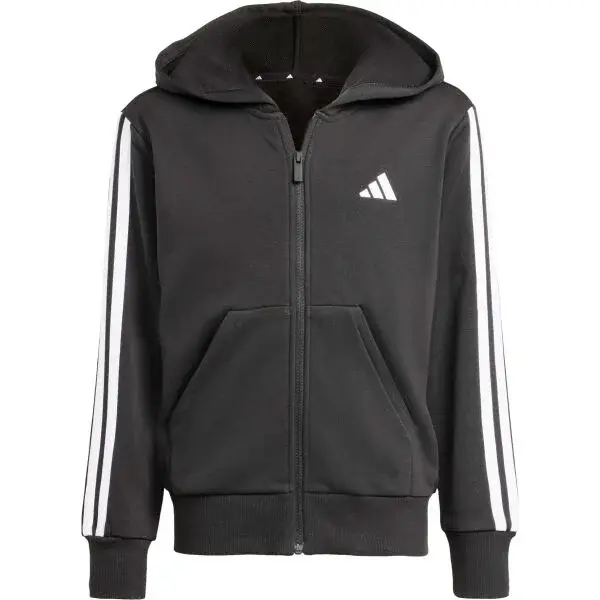 adidas JG 3-STRIPES FZ HD 280 Dívčí mikina, černá, velikost