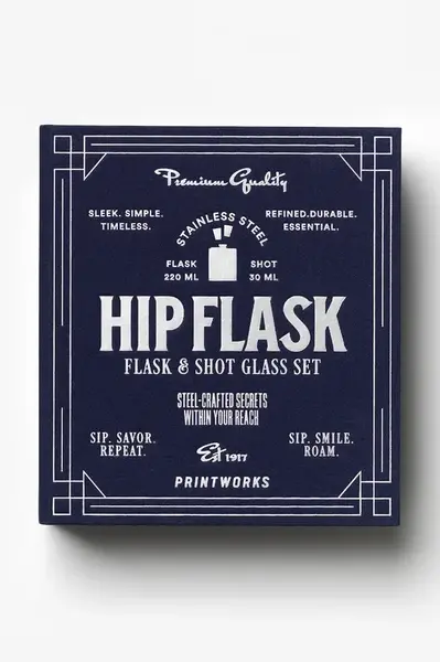 Sada príslušenstva k alkoholu Printworks Hip Flask 19,5 x 18 cm 4 elementy