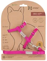 Amiplay Kšíry pro kočku s vodítkem Samba Růžové - S