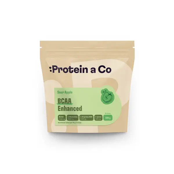 Protein&Co BCAA ENHANCED – komplex aminokyselin 500 g, Sour apple