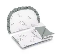 SENSILLO 2D sada do kočárku, postýlky, kolébky, mušelín, bavlna, Louka, zelená, khaki