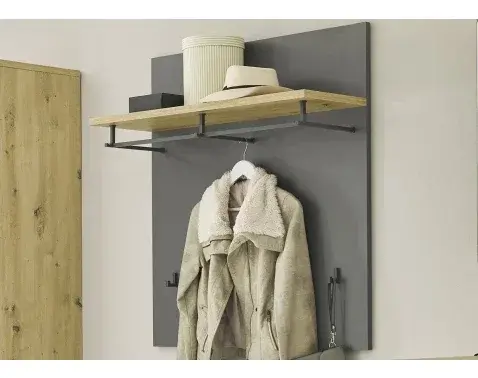 Predsieňový šatníkový panel Milan, dub artisan/šedá%