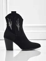 Dámske členkové kovbojské čižmy na podpätku