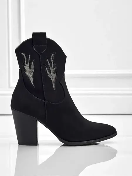 Dámske členkové kovbojské čižmy na podpätku