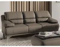 Trojmístná pohovka Maranello, hnědo-béžová kůže