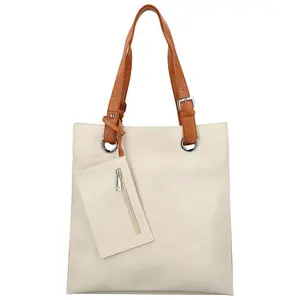 Módní dámská koženková kabelka na rameno Paytona, krémová