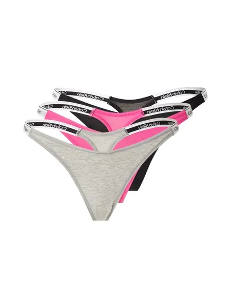 Calvin Klein Underwear Tangá  sivá melírovaná / fialová / čierna