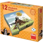 Dino - Dřevěné kostky Krtkův rok 12 kostek