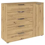 Rauch Möbel KOMODA, barvy chromu, dub artisan, 120/100/42 cm