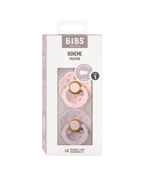 BIBS Boheme Dudlíky z přírodního kaučuku Blossom / Dusky Lilac 2 ks