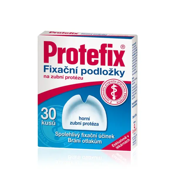 Protefix Fixační podložky - horní zubní protéza 30ks, poškozený obal