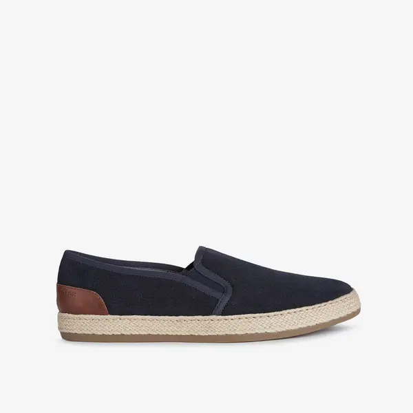 Dark Blue Men's Suede Slip On Sneakers Geox Pantelleria - Men's