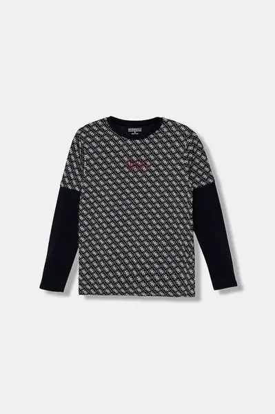 Detská bavlnená košeľa s dlhým rukávom Guess