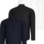 SET OF THREE G783 DEWBERRY JUDGE COLLAR SHIRT-BLACK-WHITE-NAVY BLUE