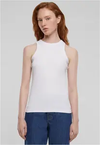 Women's Racer Back Rib Tank Top - 2 Pack White+White