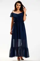 Awama Woman's Dress A573 Navy Blue