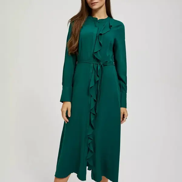 Midi dress with ruffles