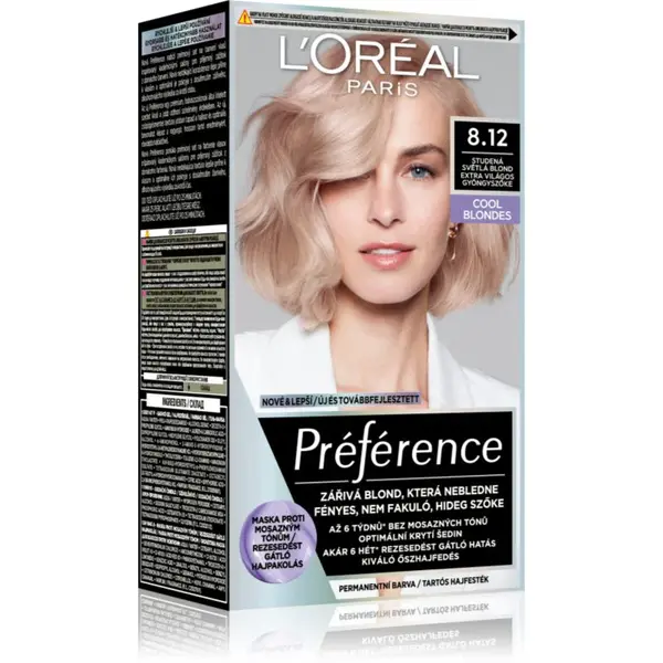 L’Oréal Paris Préférence farba na vlasy odtieň 8.12 Light Ash Beige Blonde 1 ks