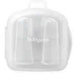 BabyOno Silicone Toothbrush detská zubná kefka na prst s puzdrom 0m+ 2 ks