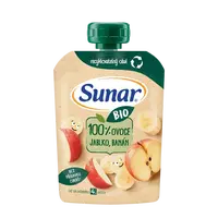 SUNAR BIO ovocná kapsička jablko, banán 4m+ 100 g