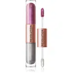 Makeup Revolution Double Up tekuté očné tiene 2 v 1 odtieň Subliminal Lilac 2x2,2 ml