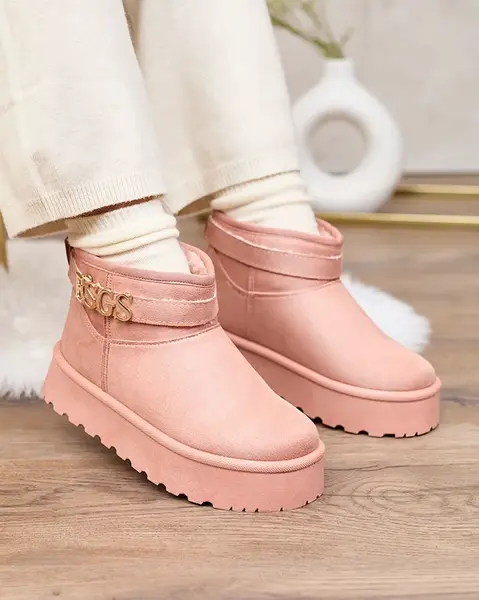 Resti Light brown women's shoes a'la snow boots with ornament Parisela