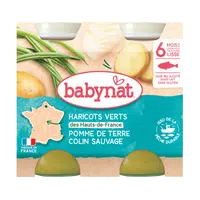 BABYBIO Zemiaky a zelené fazuľky s aljašskou treskou (2x 200 g) - mäsovo-zeleninový príkrm