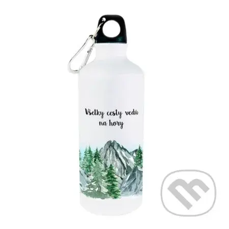 Turistická smaltovaná fľaša Všetky cesty vedú na hory