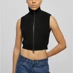 Women's short knitted vest black