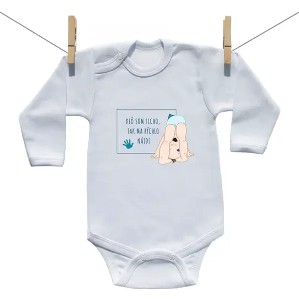 Boodyy Body s dlhým rukávom Keď som ticho tak ma rýchlo nájdi Chlapec 92 (18-24 mesiacov)