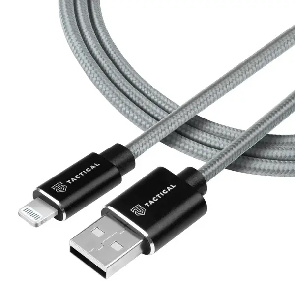 Extra pevný kábel USB-A/Lighting MFI - 1m - Sivá H31196