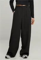 Women's trousers with ultra-wide pleated front black