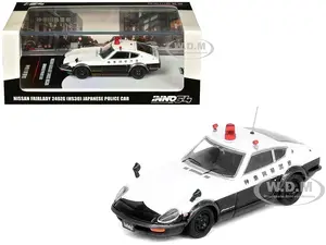 Nissan Fairlady 240ZG (HS30) RHD (Right Hand Drive) Black and White "Japanese Police" 1/64 Diecast Model Car by Inno Models