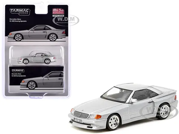 Mercedes-Benz SL 500 Koenig Specials Silver Metallic "Global64" Series 1/64 Diecast Model by Tarmac Works