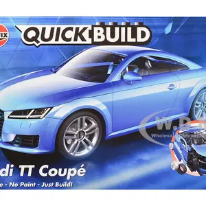 Skill 1 Model Kit Audi TT Coupe Blue Snap Together Snap Together Snap Together Painted Plastic Model Car Kit by Airfix Quickbuild