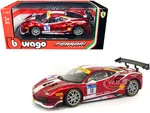 Ferrari 488 Challenge 11 Candy Red with White Stripes "Ferrari Racing" 1/24 Diecast Model Car by Bburago