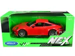 Porsche 911 Carrera 4S Red with Gray Wheels "NEX Models" 1/24 Diecast Model Car by Welly