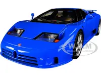 Bugatti EB110 SS Super Sport French Racing Blue with Silver Wheels 1/18 Model Car by Autoart