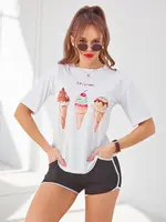 Resti Women's sports set with a t-shirt and shorts Ice Cream