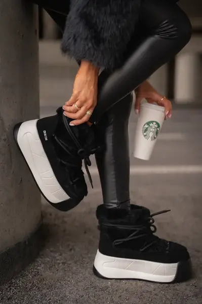 BIG STAR SHOES Dámske Kožené Snehové Čižmy Na Hrubej Podrážke S Kožušinou Big Star