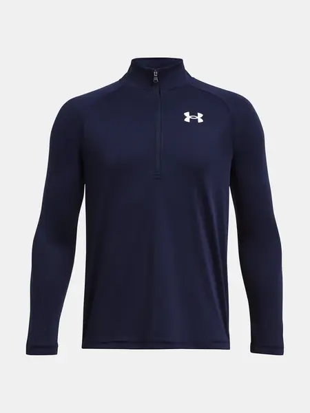 Boys' T-shirt Under Armour UA Tech 2.0 1/2 Zip-BLU - Boys