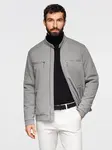 Ombre Men's biker jacket with pockets and collar - grey