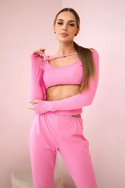 Set with blouse top - light pink