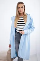 Cardigan with oversize print in azure color