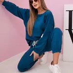 Kesi Włoski Set mikinové + nohavice maslová látka námorný