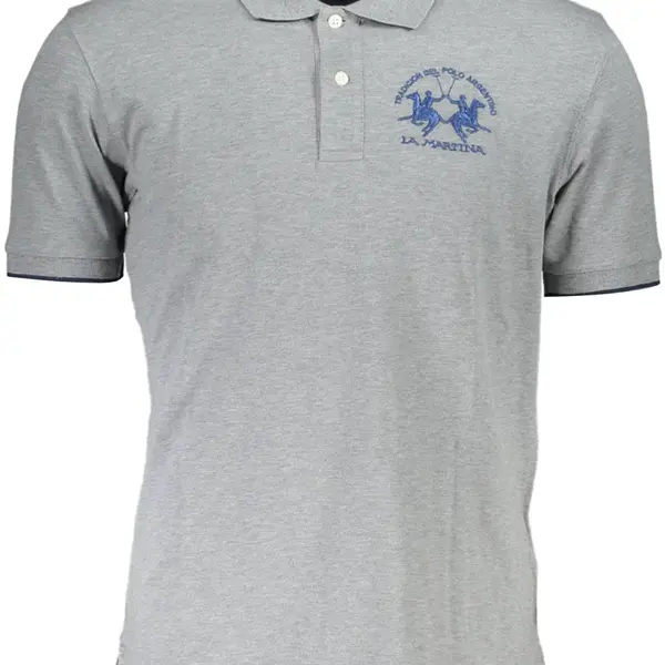 LA MARTINA MEN'S SHORT SLEEVE POLO GREY
