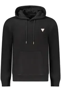 Čierna mikina GUESS JEANS s kapucňou