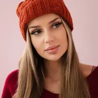 marka niezdefiniowana Čapica s fleece Warkocz K226 ruda